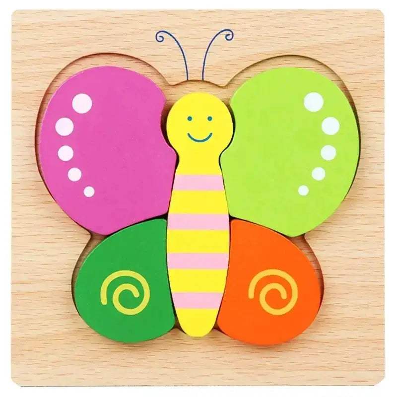 Animal Traffic Puzzles Toys for Kids Montessori Cartoon 3D Wooden Jigsaw Early Learning Educational Cognitive Game Children Gift - ToylandEU