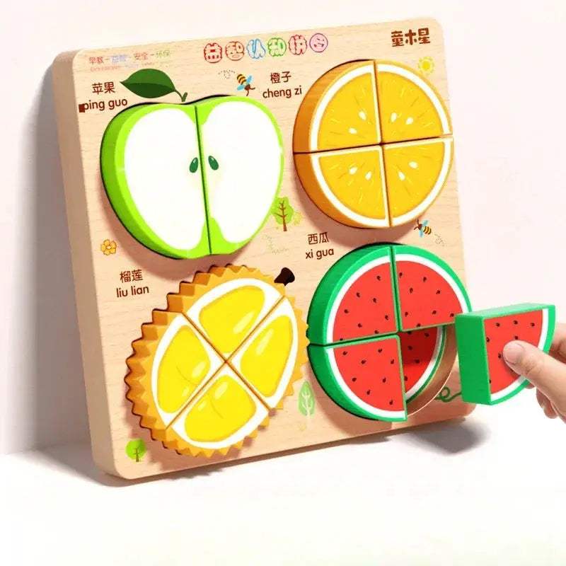 Animal Traffic Puzzles Toys for Kids Montessori Cartoon 3D Wooden Jigsaw Early Learning Educational Cognitive Game Children Gift - ToylandEU