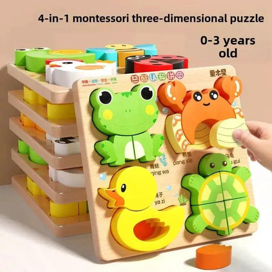  3D Wooden Animal Jigsaw Puzzles For Montessori Learning -  ToylandEU™