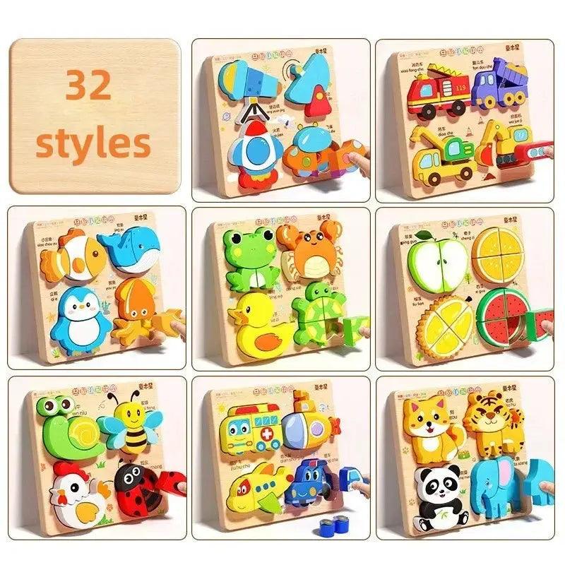  3D Wooden Animal Jigsaw Puzzles For Montessori Learning -  ToylandEU™