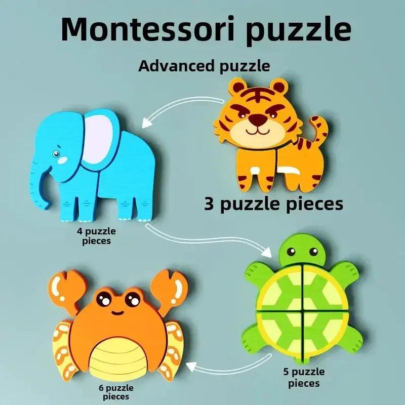  3D Wooden Animal Jigsaw Puzzles For Montessori Learning -  ToylandEU™