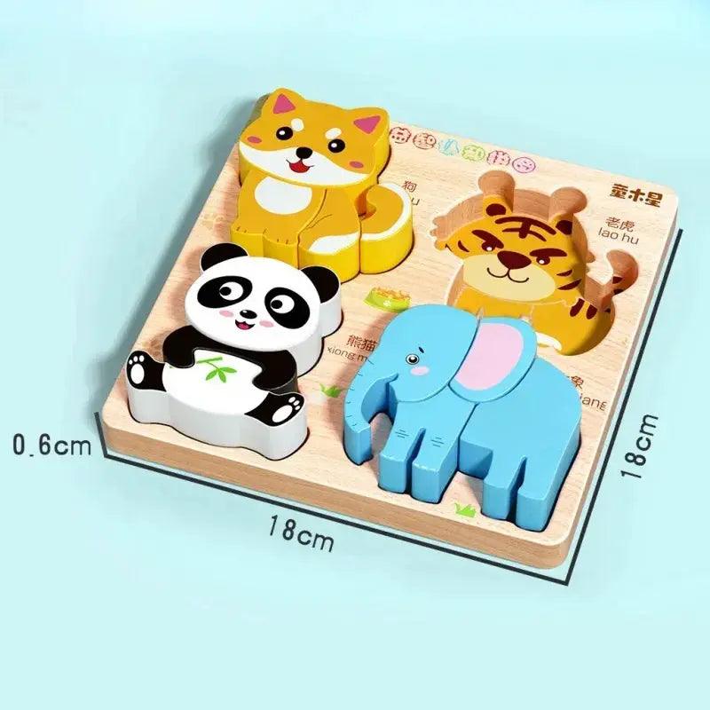  3D Wooden Animal Jigsaw Puzzles For Montessori Learning -  ToylandEU™