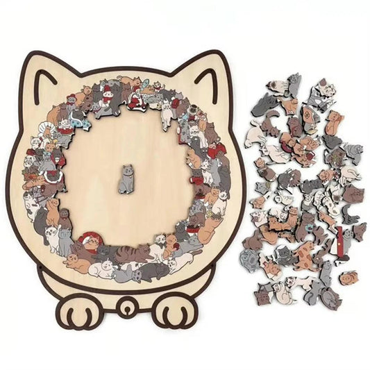  3D Wooden Cat Puzzle 135 Pieces Toylandeu™ 