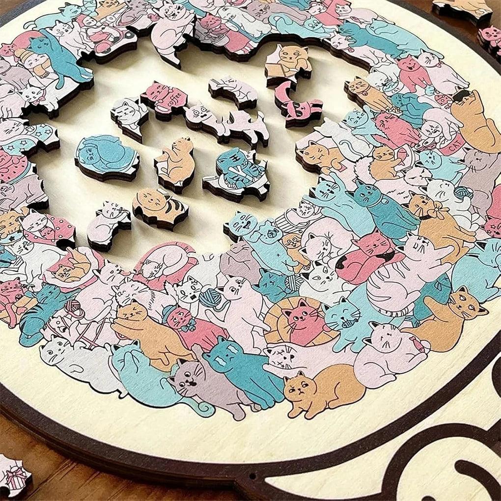  3D Wooden Cat Puzzle 135 Pieces Toylandeu™ 