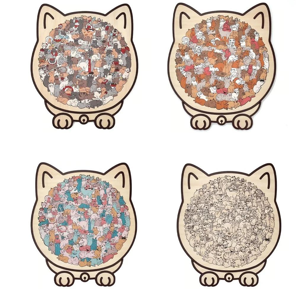  3D Wooden Cat Puzzle 135 Pieces Toylandeu™ 