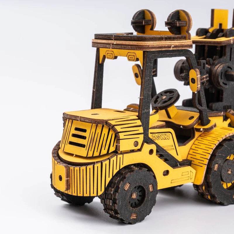 3D Wooden Forklift Puzzle Kit - DIY Engineering Toy for Kids - ToylandEU
