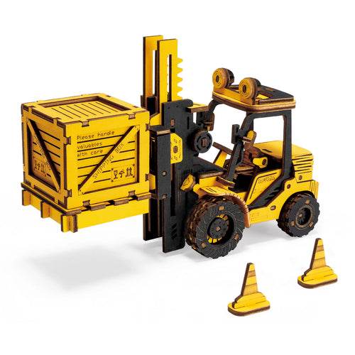 3D Wooden Forklift Puzzle Kit - DIY Engineering Toy for Kids - ToylandEU