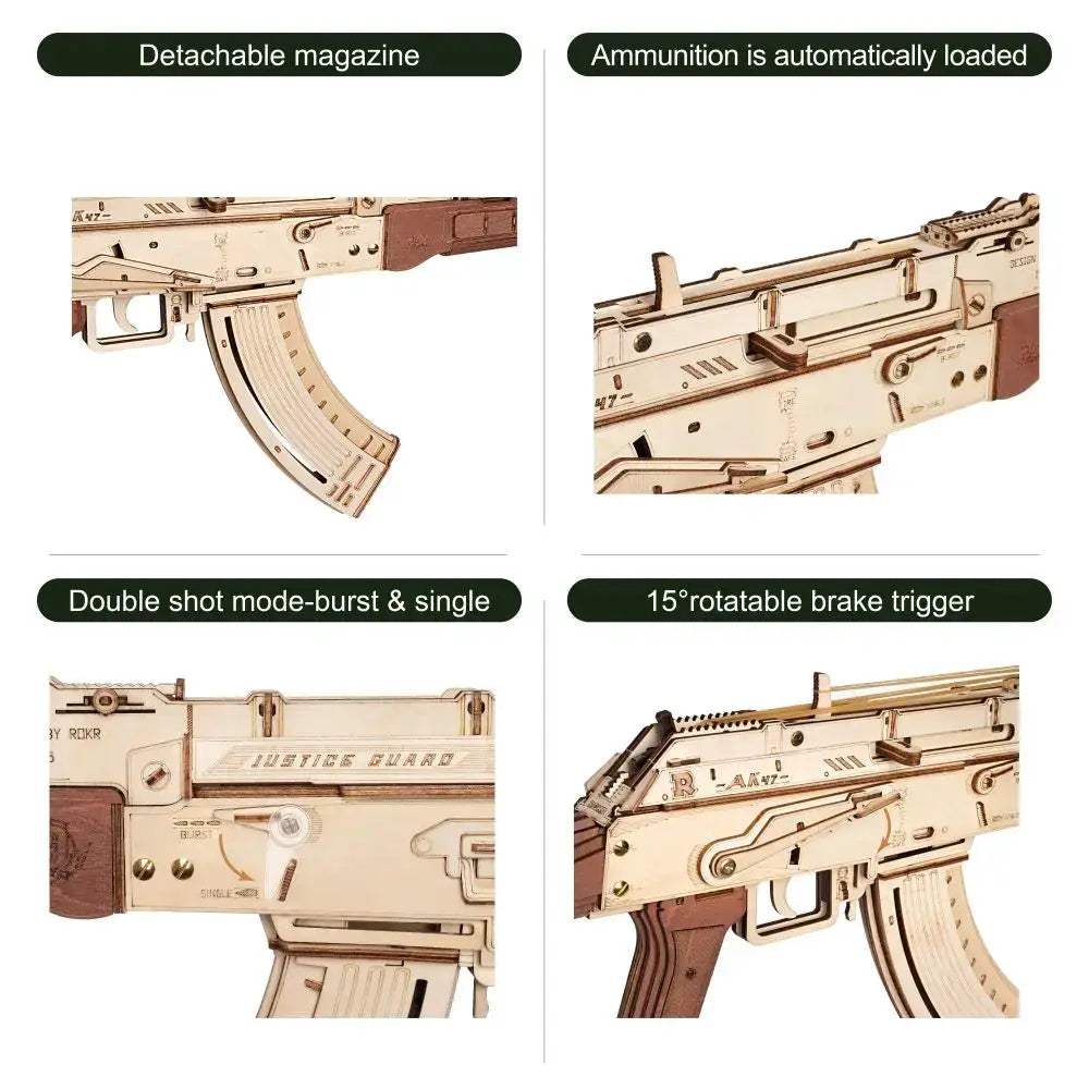  3D Wooden Gun Puzzle Kit AK47 DIY Building Blocks -  ToylandEU™