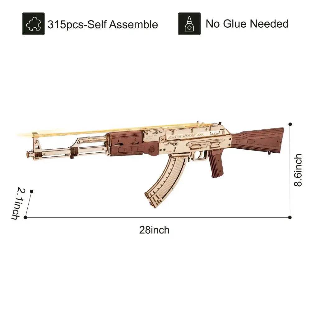  3D Wooden Gun Puzzle Kit AK47 DIY Building Blocks -  ToylandEU™