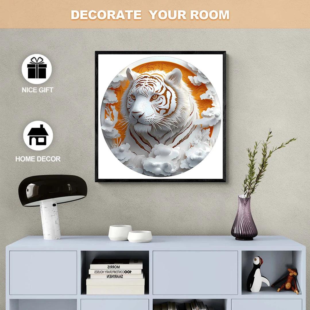  3D Wooden Jigsaw Puzzle TigerPattern Ages 12 Toylandeu 
