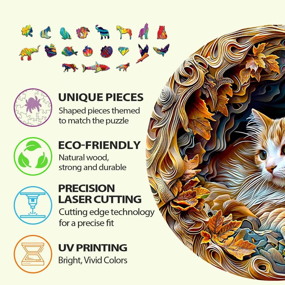  3D Wooden Jigsaw Puzzle TigerPattern Ages 12 Toylandeu 