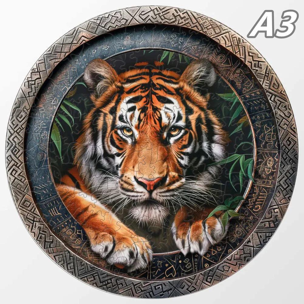  3D Wooden Jigsaw Puzzle TigerPattern Ages 12 Toylandeu 