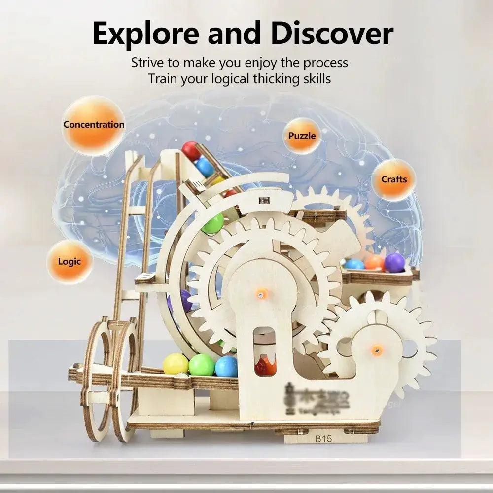  3D Wooden Marble Run Puzzle Kit Electric Coaster -  ToylandEU™