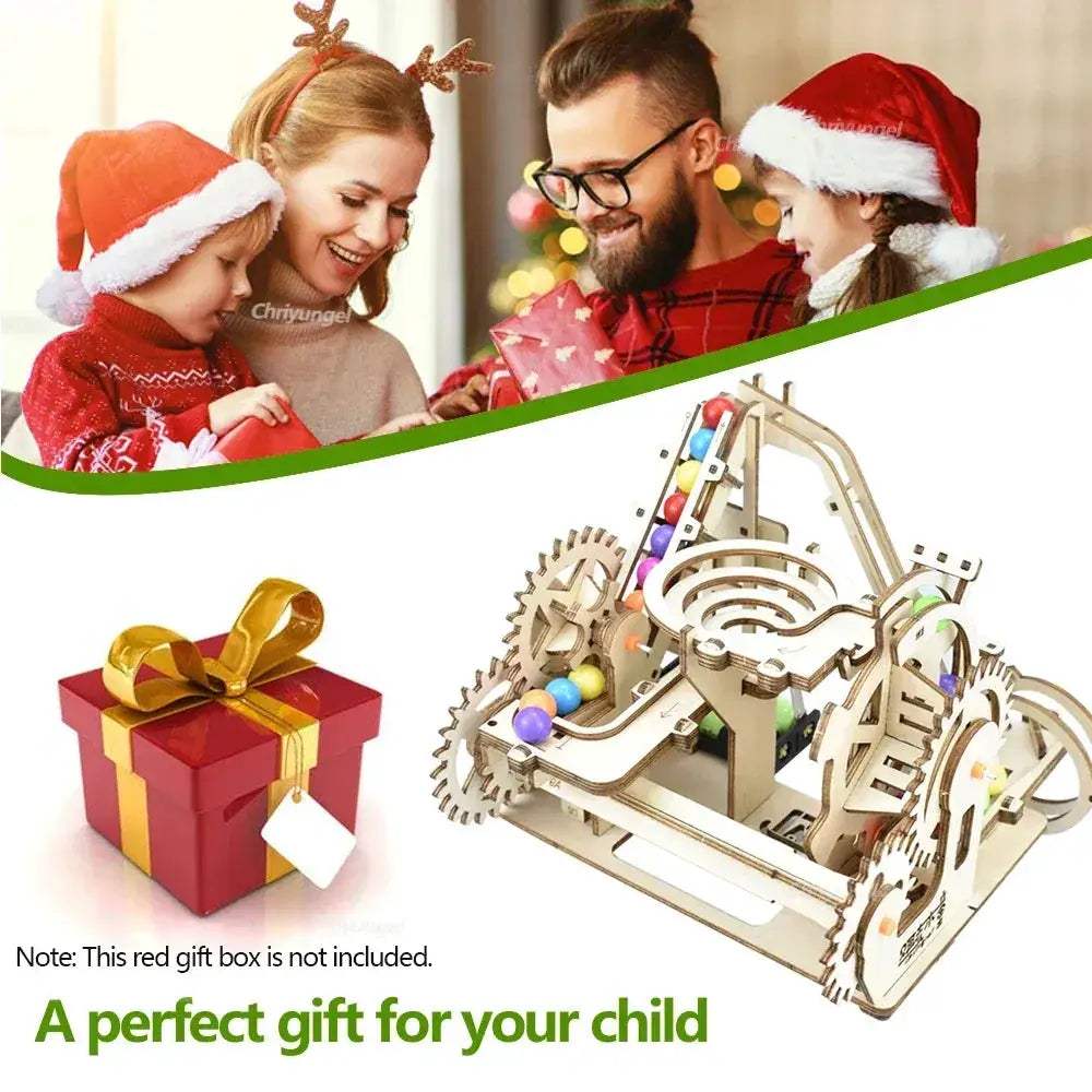 3D Wooden Marble Run Puzzle Kit With Electric Roller Coaster - ToylandEU
