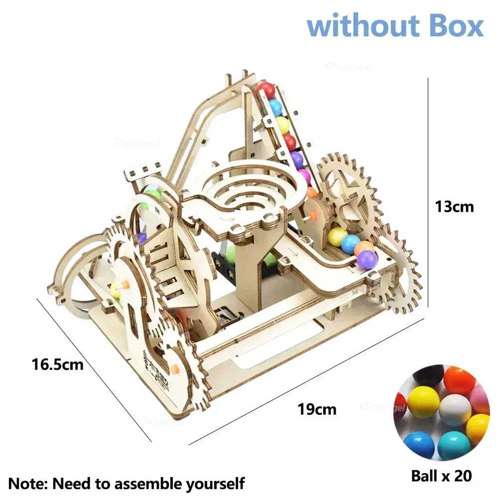 3D Wooden Marble Run Puzzle Kit With Electric Roller Coaster - ToylandEU