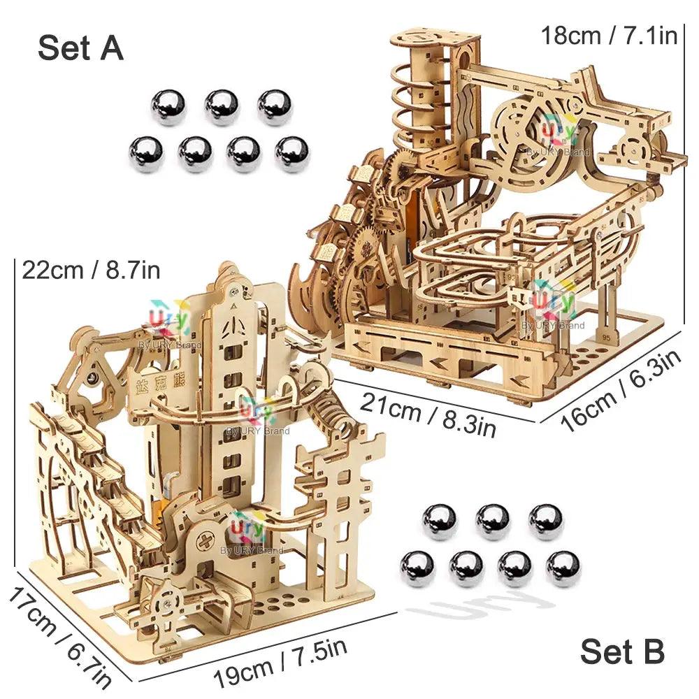  3D Wooden Marble Run Puzzle With Electric Catapult Track -  ToylandEU™