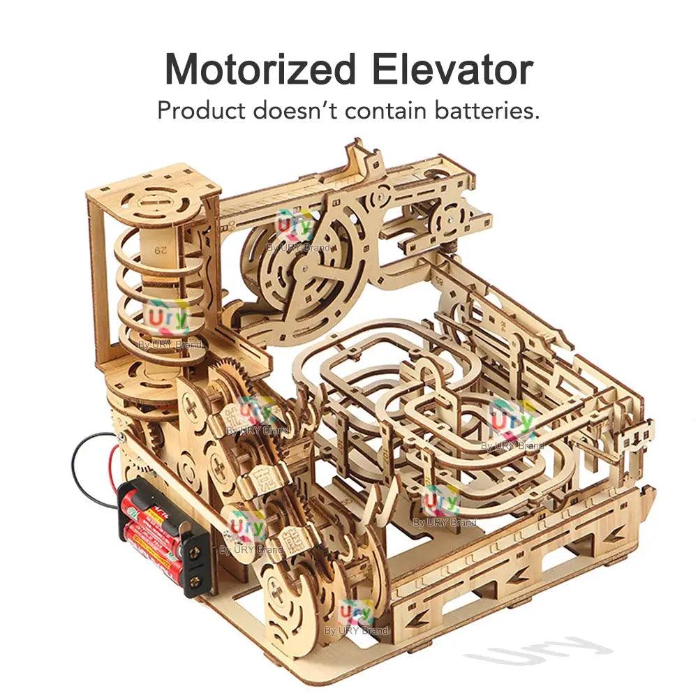  3D Wooden Marble Run Puzzle With Electric Catapult Track -  ToylandEU™