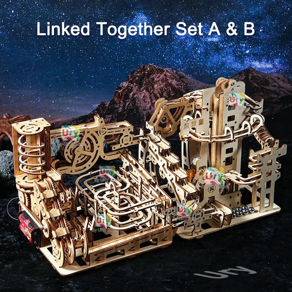  3D Wooden Marble Run Puzzle With Electric Catapult Track -  ToylandEU™
