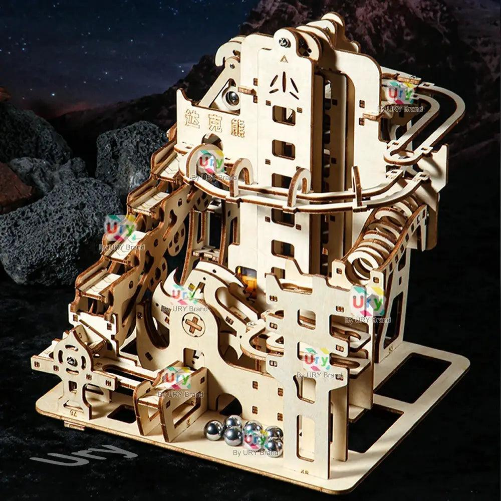  3D Wooden Marble Run Puzzle With Electric Catapult Track -  ToylandEU™