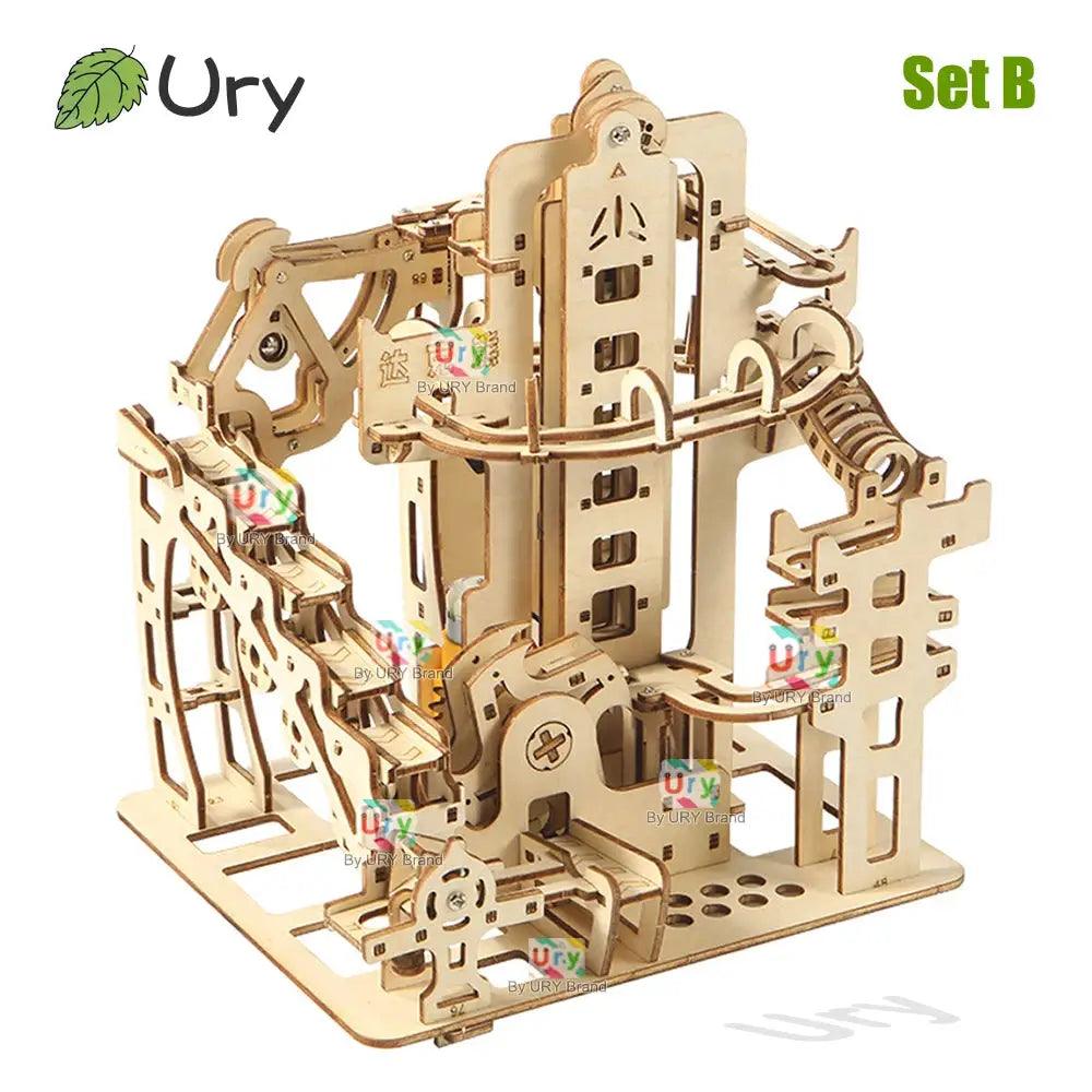  3D Wooden Marble Run Puzzle With Electric Catapult Track -  ToylandEU™