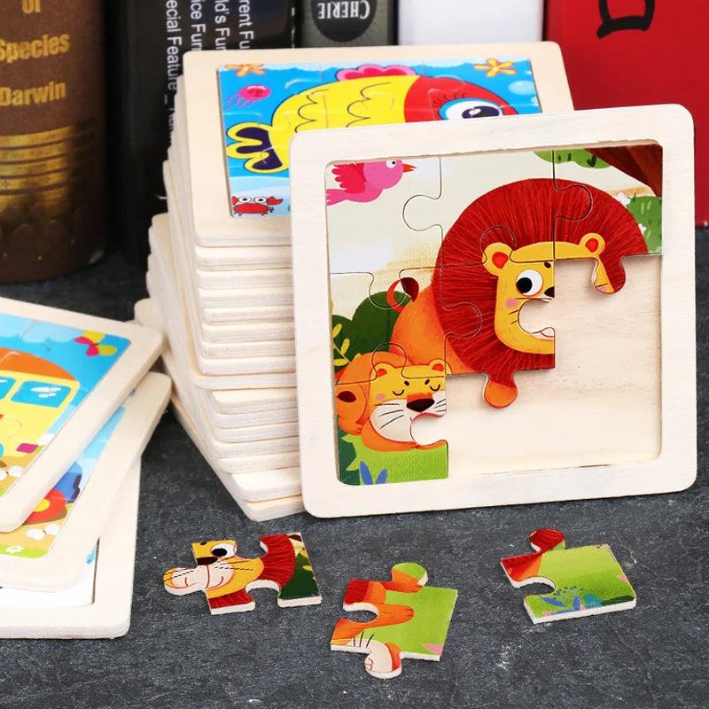 3D Wooden Puzzle | 11x11cm Animal Theme | Toylandeu™ 