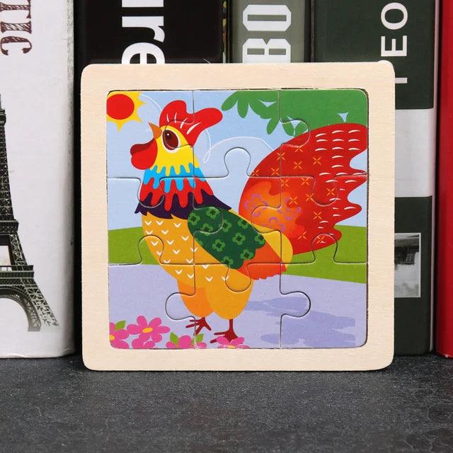 3D Wooden Puzzle | 11x11cm Animal Theme | Toylandeu™ 