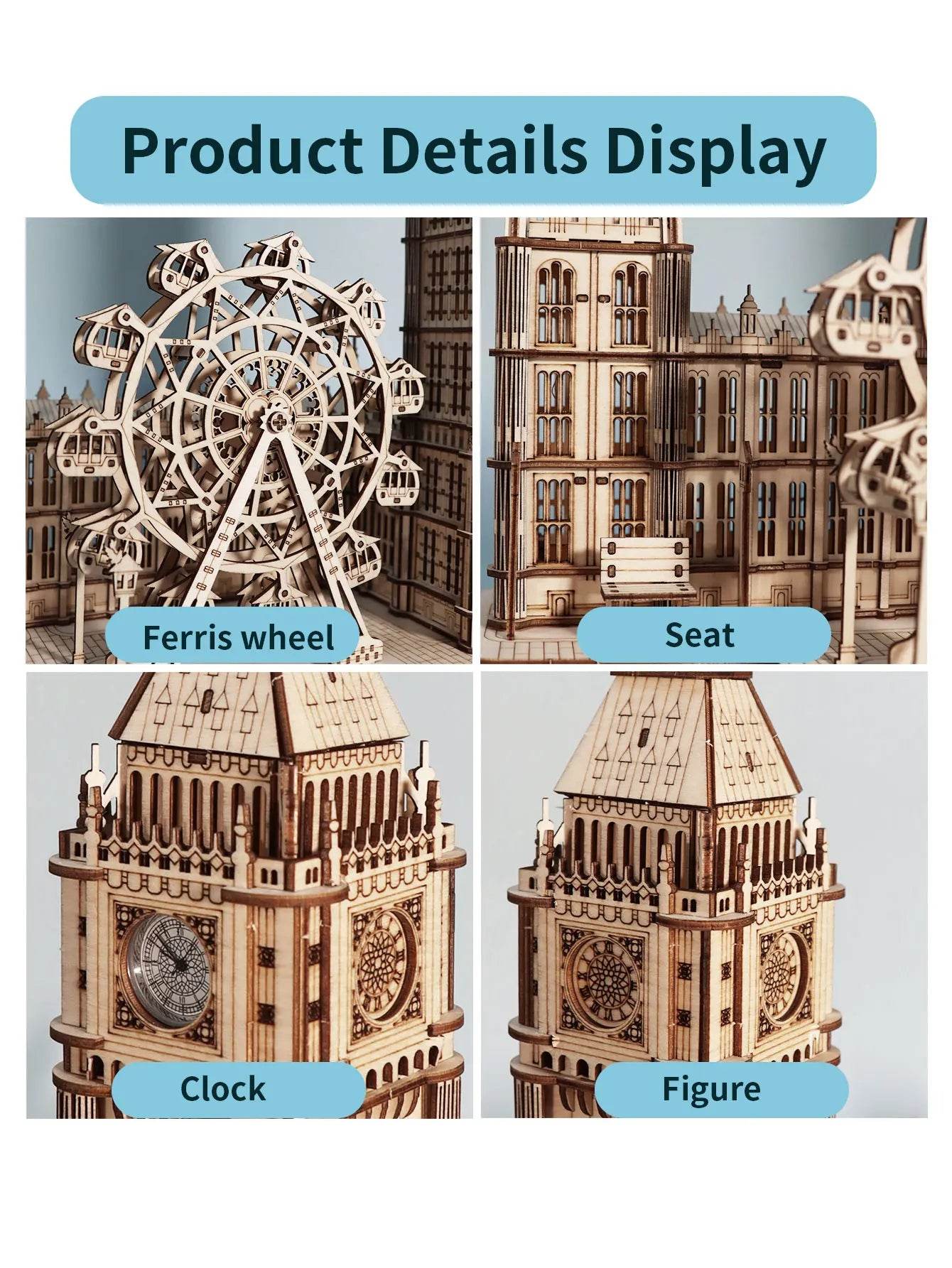 3D Wooden Puzzle Big Ben Model Kits Creative Gift Home Decor - ToylandEU