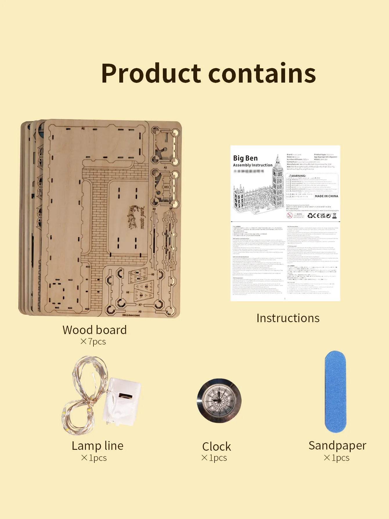 3D Wooden Puzzle Big Ben Model Kits Creative Gift Home Decor - ToylandEU