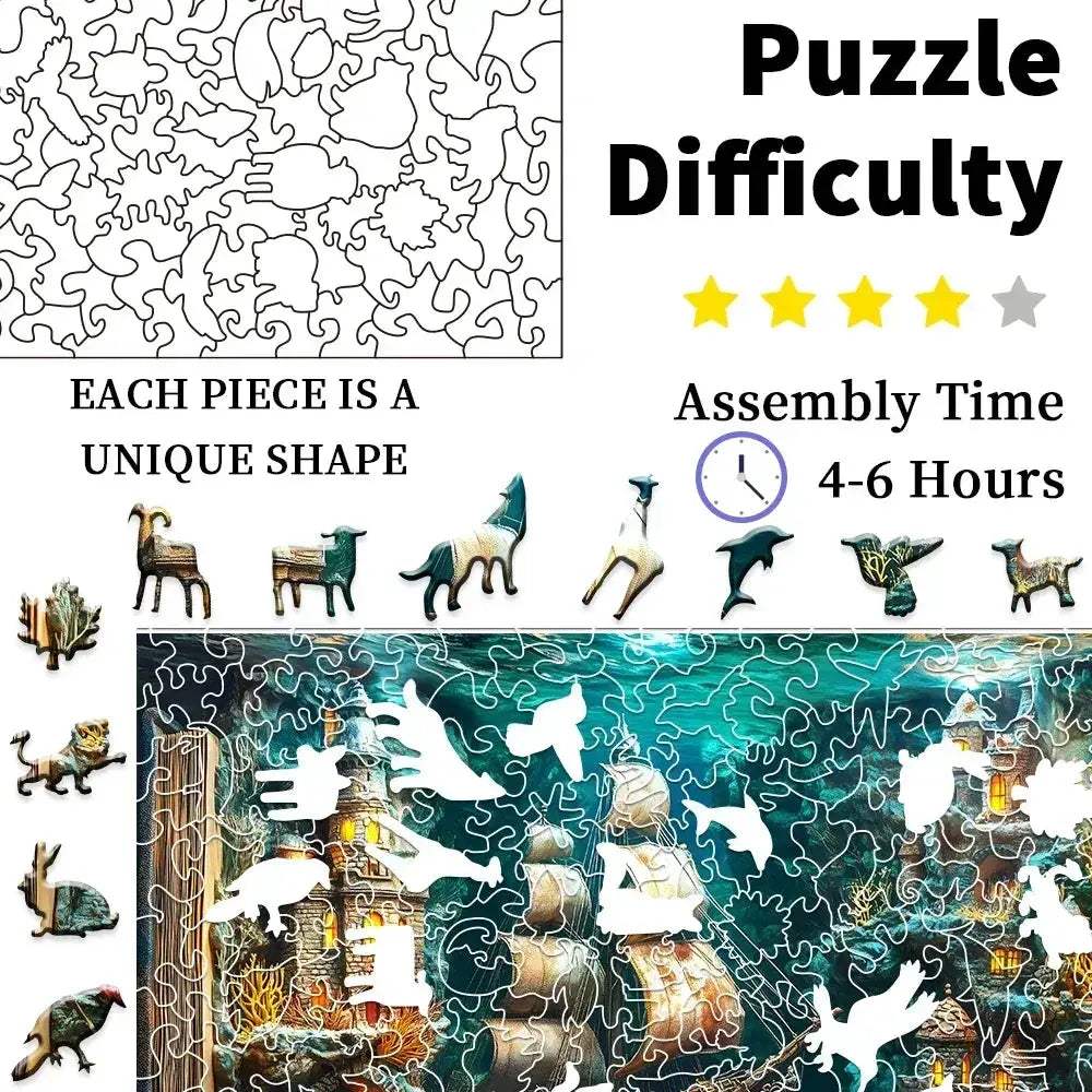 3D Wooden Puzzle Book Scene Educational for Montessori Learning - ToylandEU