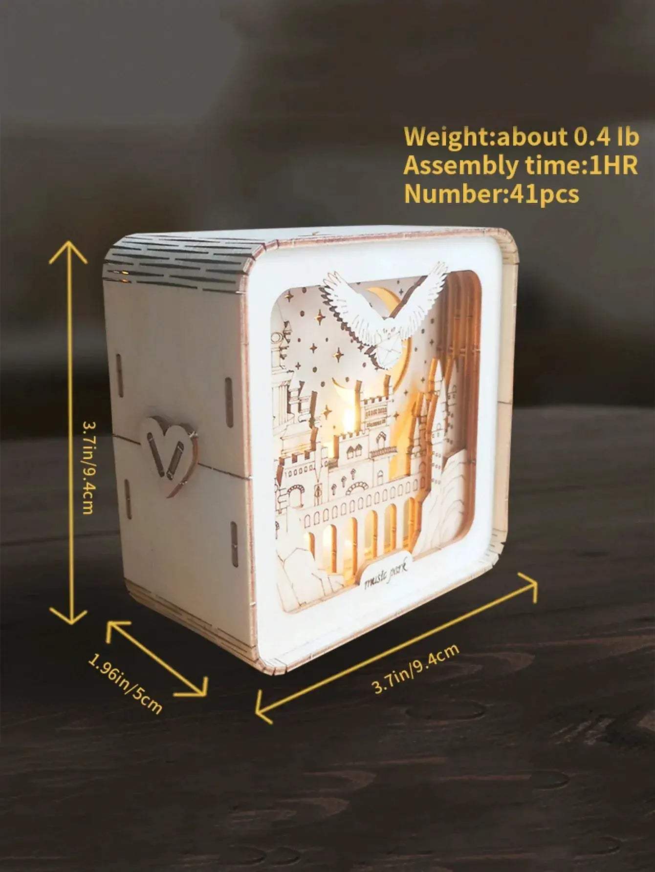 3D Wooden Puzzle Castle Night Light Desk Decor Gift - ToylandEU