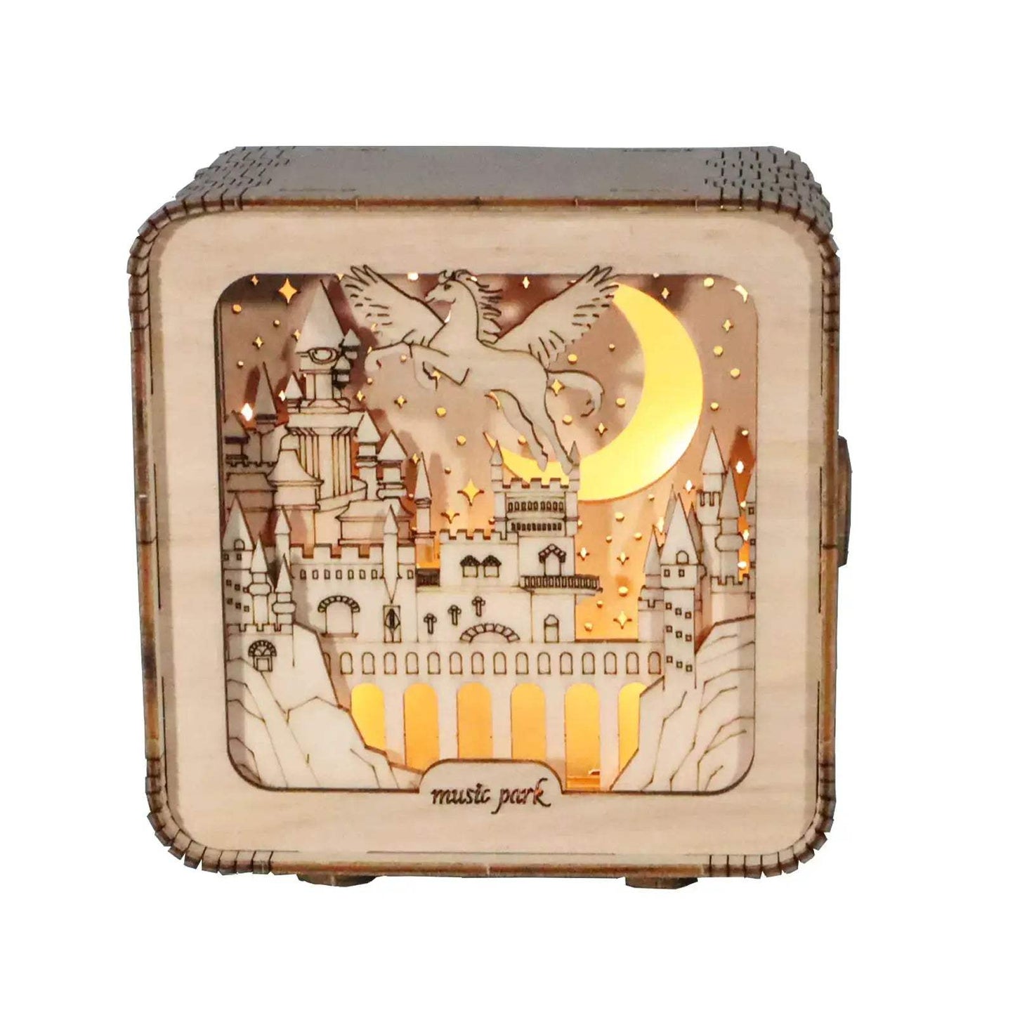 3D Wooden Puzzle Castle Night Light Desk Decor Gift - ToylandEU