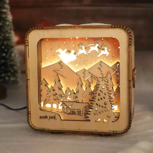  3D Wooden Puzzle Castle Night Light Led Desk Decor -  ToylandEU™