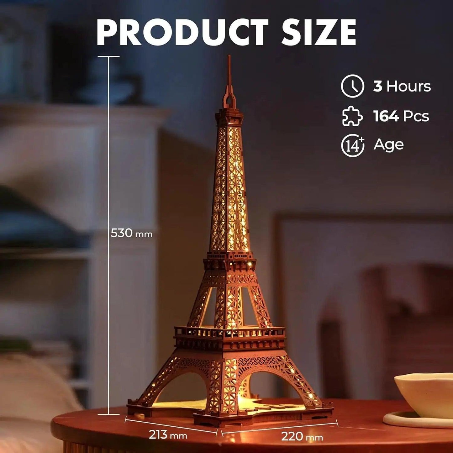  3D Wooden Puzzle Eiffel Tower LED Light Gift Idea -  ToylandEU™
