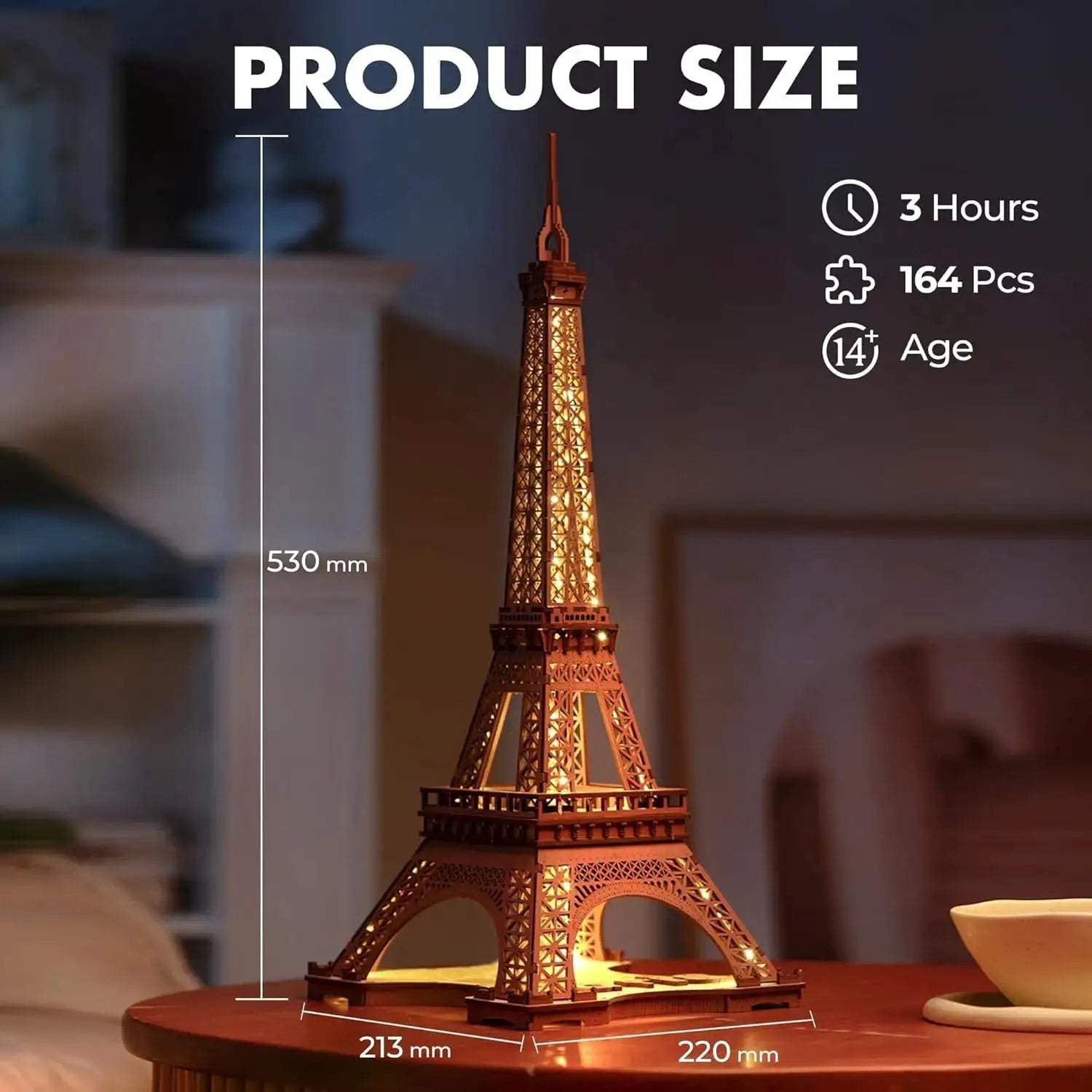 3D Wooden Puzzle Eiffel Tower LED Light Gift Idea -  ToylandEU™