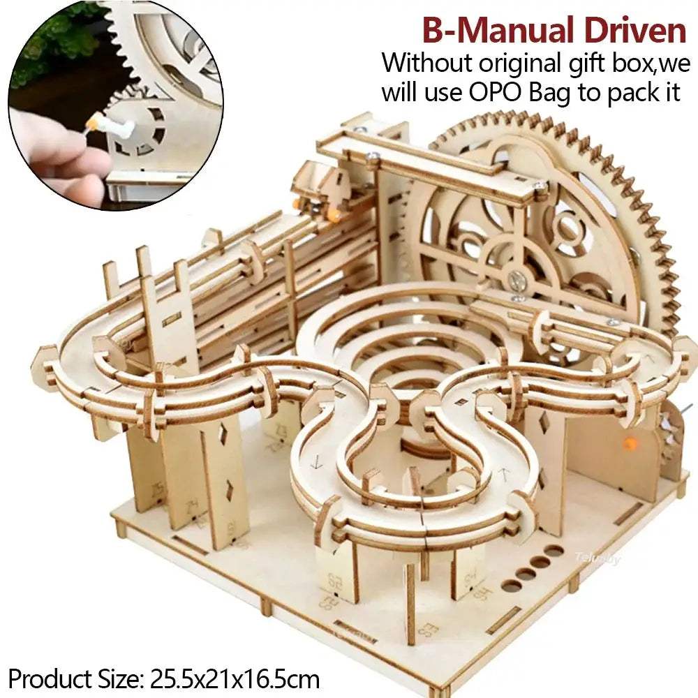  3D Wooden Puzzle Marble Run Kit Builds Steam Skills -  ToylandEU™