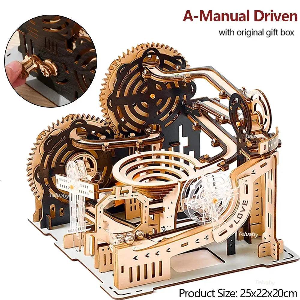  3D Wooden Puzzle Marble Run Kit Builds Steam Skills -  ToylandEU™