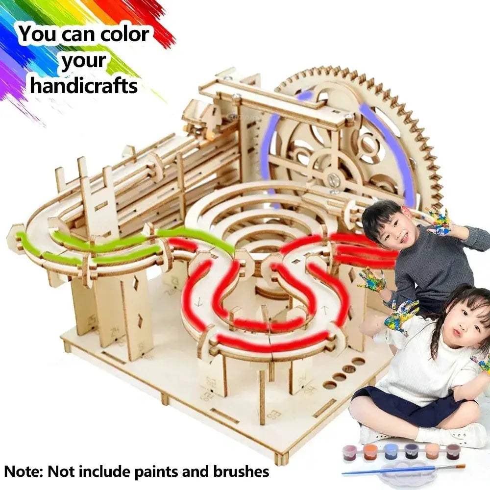 3D Wooden Puzzle Marble Run Kit For STEM Learning Fun - ToylandEU