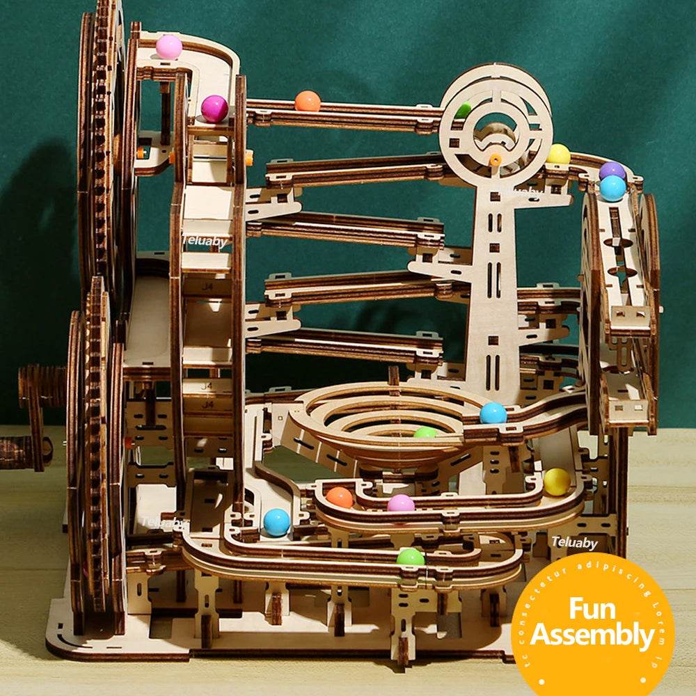 3D Wooden Puzzle Marble Runs Mechanical Puzzles Self Assembly Toy - ToylandEU