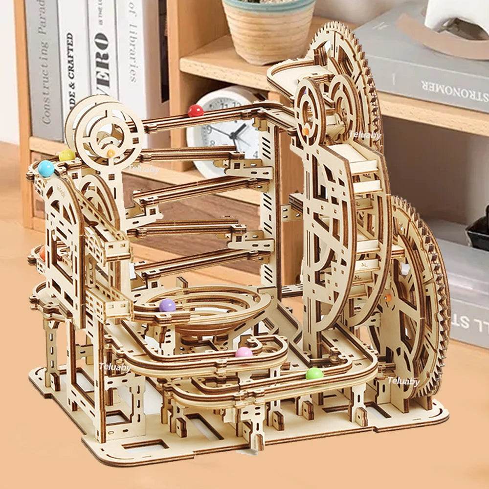 3D Wooden Puzzle Marble Runs Mechanical Puzzles Self Assembly Toy - ToylandEU