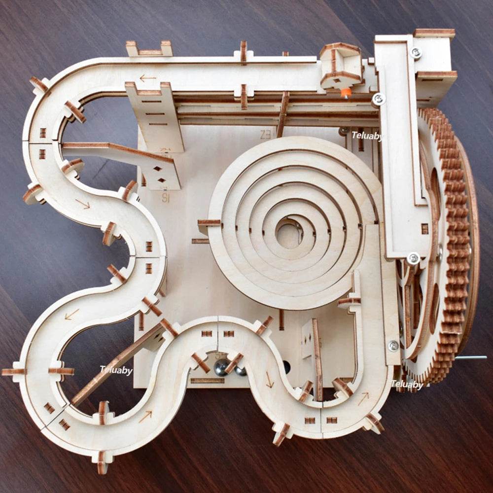 3D Wooden Puzzle Marble Runs Mechanical Puzzles Self Assembly Toy - ToylandEU