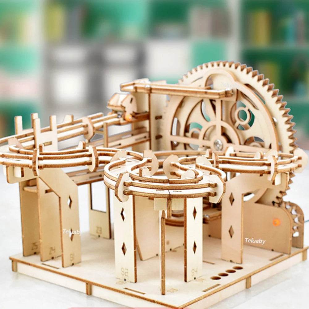 3D Wooden Puzzle Marble Runs Mechanical Puzzles Self Assembly Toy - ToylandEU