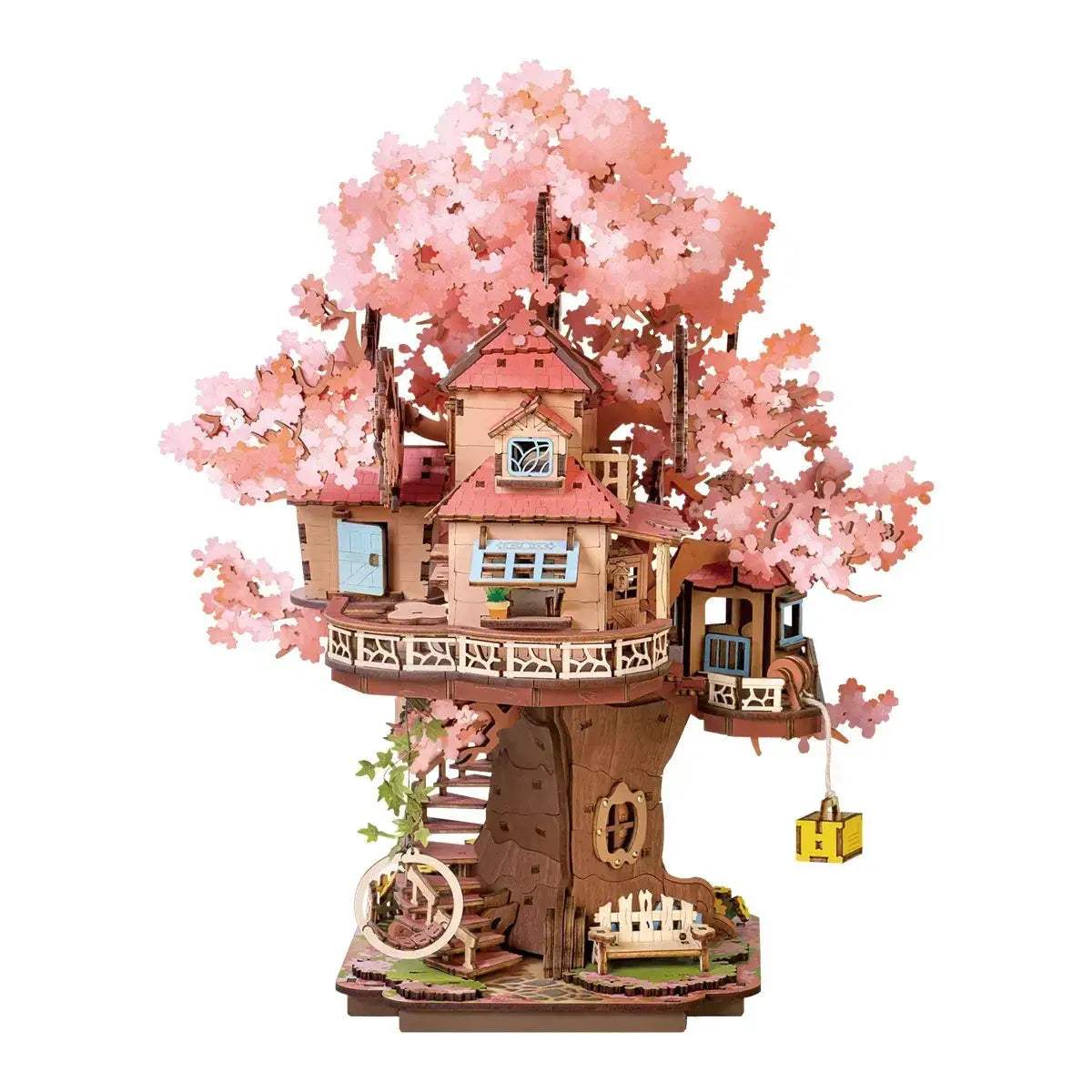 3D Wooden Puzzle Model Kit Sakura Tree House Calming Gift - ToylandEU