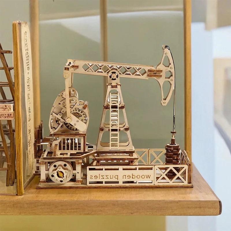 3D Wooden Puzzle | Oil Drilling Rig Model Kit | Engineering Model | Teens and Adults