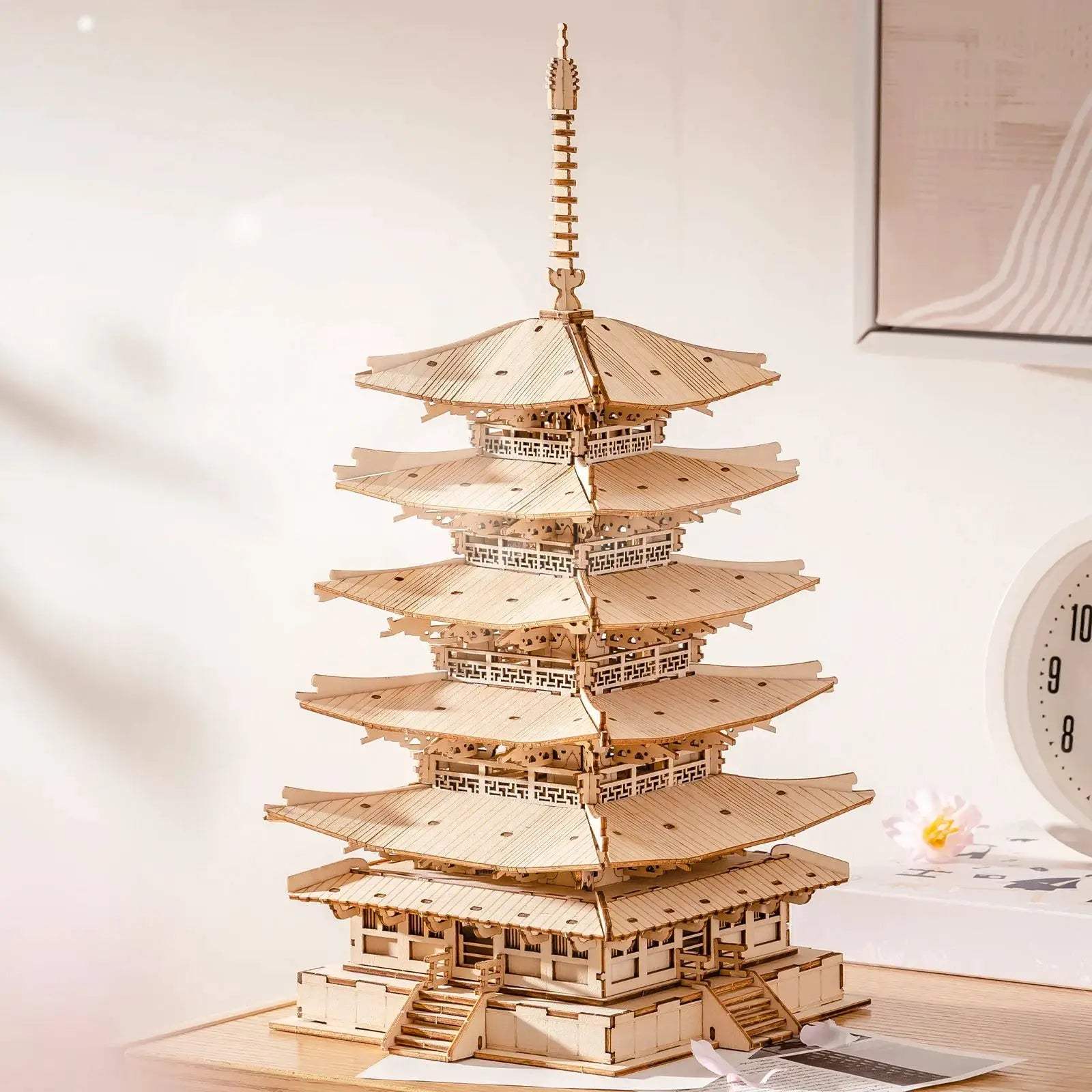  3D Wooden Puzzle Pagoda DIY Model Kit Tabletop Premium -  ToylandEU™