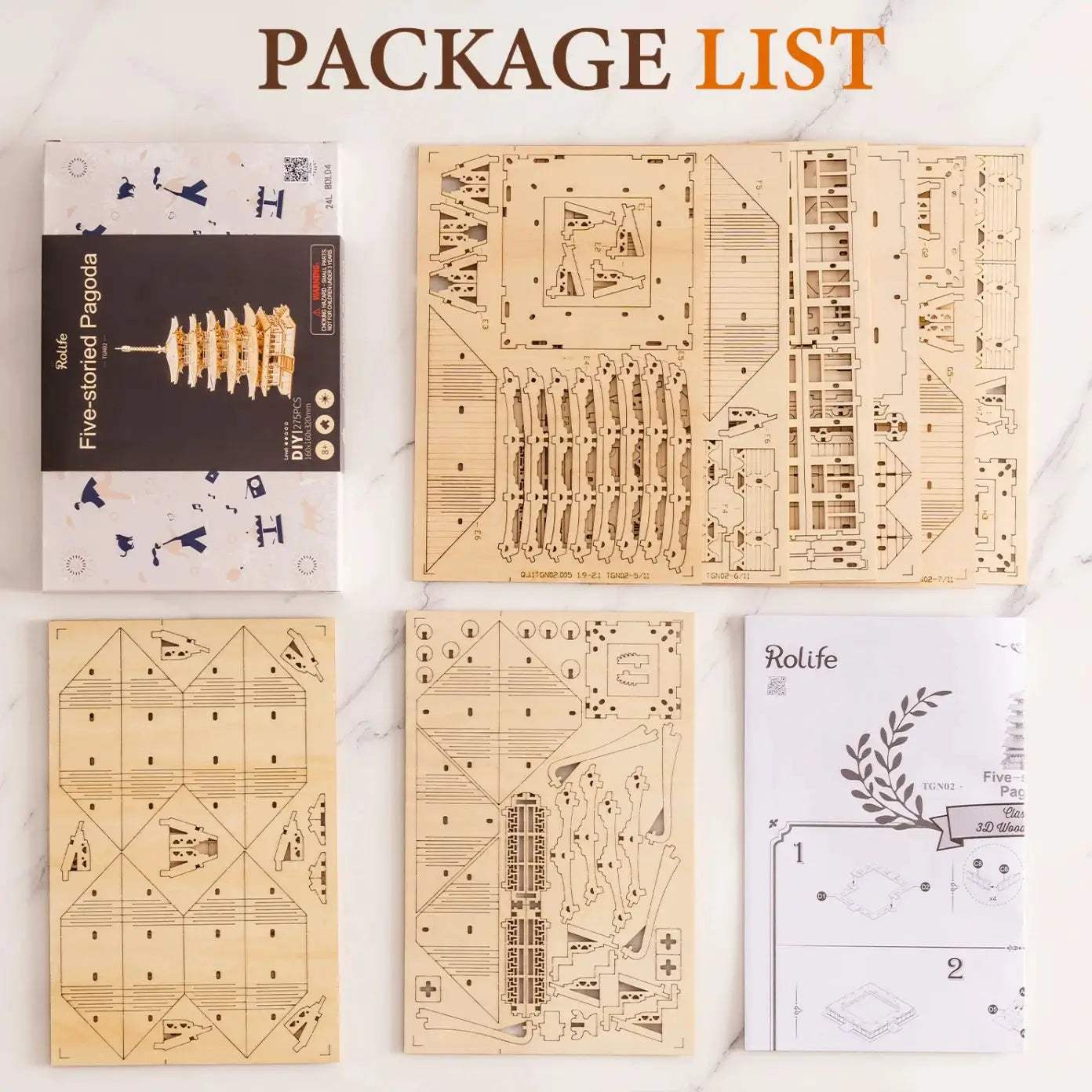  3D Wooden Puzzle Pagoda DIY Model Kit Tabletop Premium -  ToylandEU™