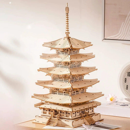 3D Wooden Puzzle Pagoda DIY Model Kit Tabletop Premium -  ToylandEU™