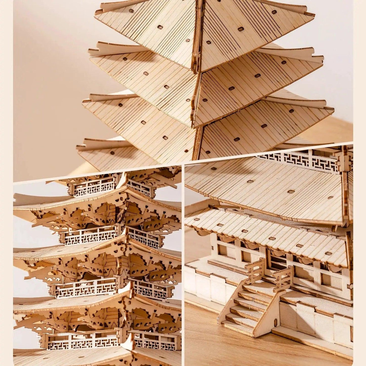  3D Wooden Puzzle Pagoda DIY Model Kit Tabletop Premium -  ToylandEU™