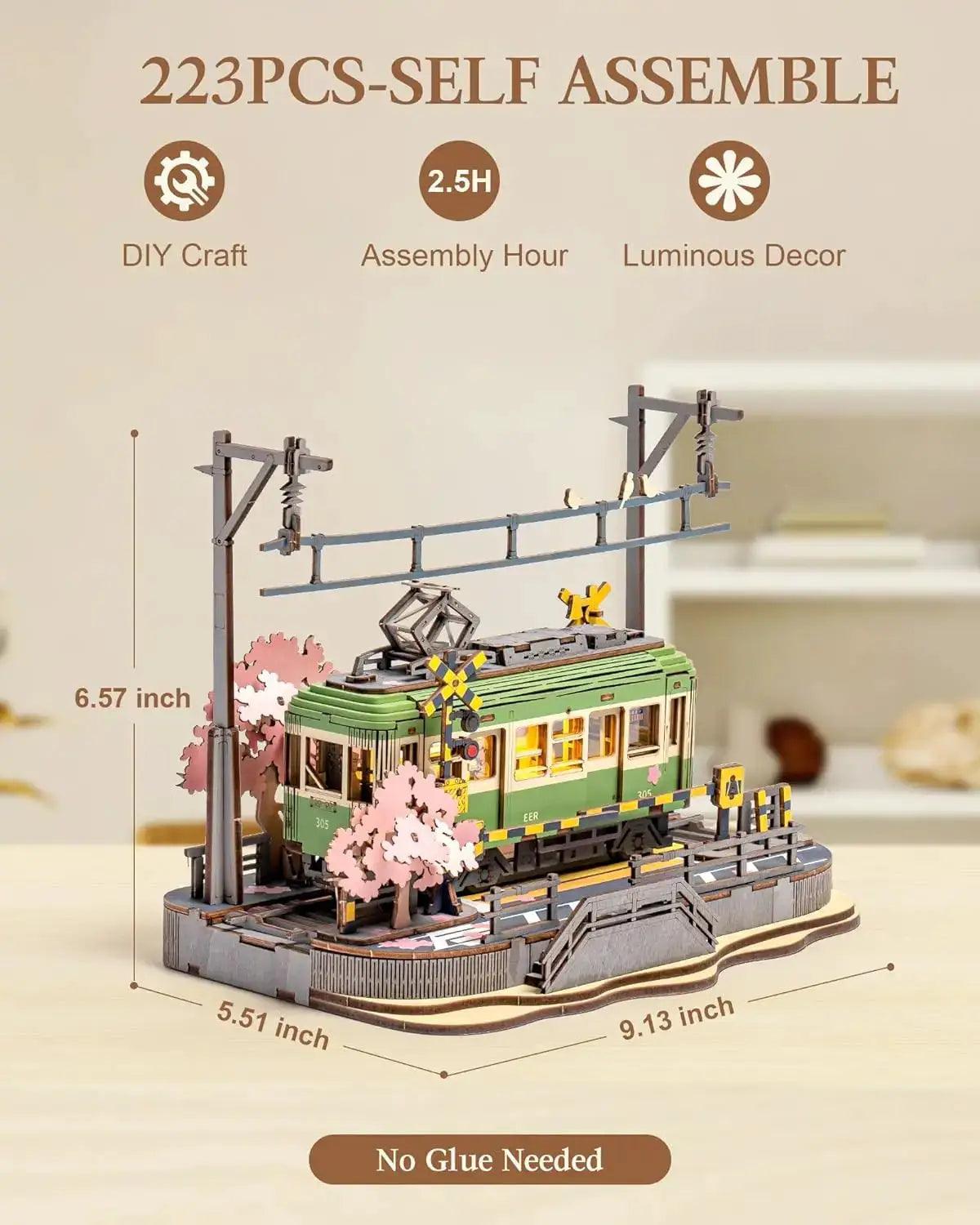  Sakura Journey Tram 3D Wooden Puzzle With LED Lights -  ToylandEU™