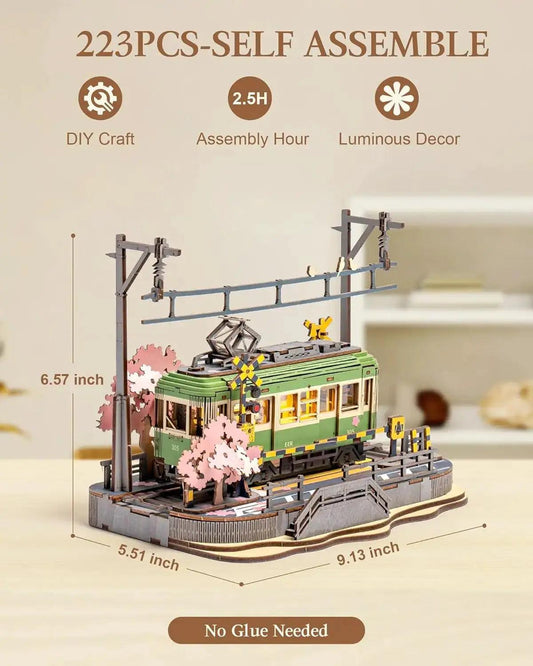  Sakura Journey Tram 3D Wooden Puzzle With LED Lights -  ToylandEU™