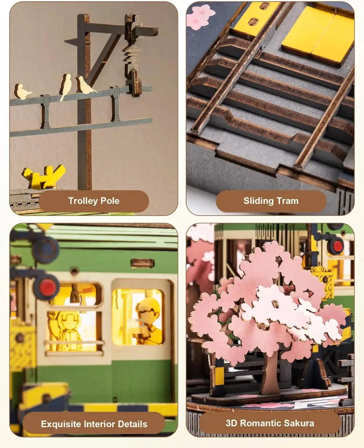  Sakura Journey Tram 3D Wooden Puzzle With LED Lights -  ToylandEU™